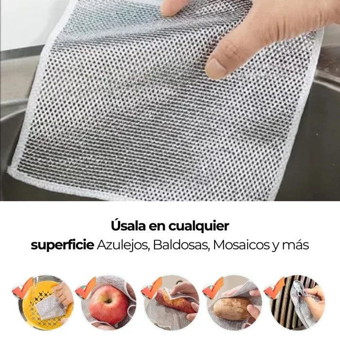 BrilloPlus - Pack de 5 paños mágicos de aluminio + 5 de regalo
