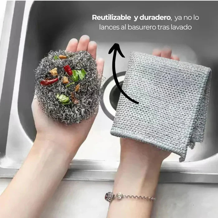 BrilloPlus - Pack de 5 paños mágicos de aluminio + 5 de regalo